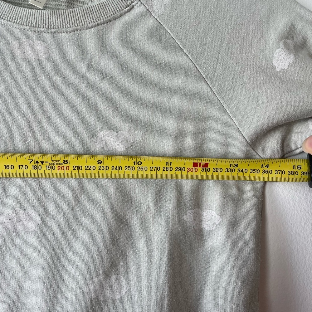Rylee + Cru long sleeve sweater dress neutral cloud print cotton blend girls 8-9 - Picture 10 of 12